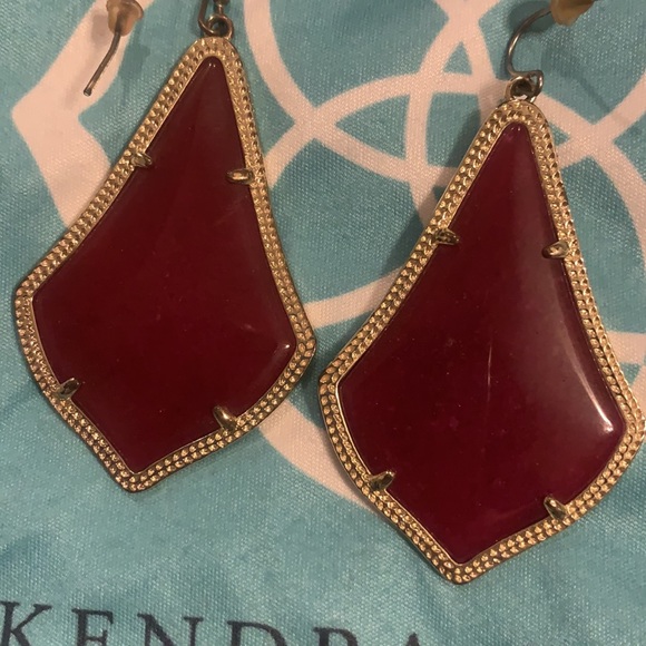 Kendra Scott Alexandra earrings Maroon Jade - Picture 2 of 5